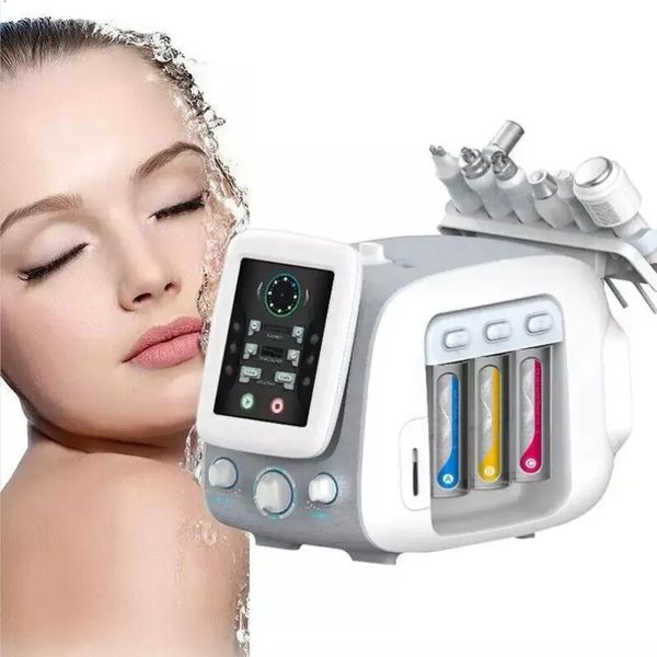 Nueva máquina hidrafacial de alta frecuencia 6 en 1 H2o2 Hidrógeno Aqua peel Oxígeno Hydro Spa Cuidado de la piel Uso de spa facial Equipo de belleza