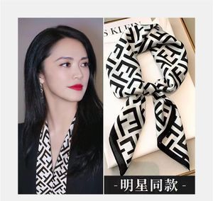 Nieuwe hoogwaardige dunne zomer zijden damessjaal 70cmx70cm vierkante zijden zwart-witte stijl sjaal cadeau