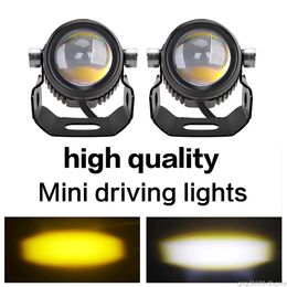 2 piezas Nuevas luces de alta potencia Pequeñosa luz de conducción Hi/LO LED Tarto blanco Led láser Luz de la pistola Motorcillo de la motocicleta delantero delantero