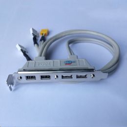 Nieuwe hoge kwartel 2 USB 2.0-poorten + 2 FireWire IEEE 1394 Poorten Uitbreiding Achterpaneel Beugel