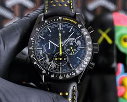 Nieuwe hoge kwaliteit 1: 1 groothandel mode omage chronograaf hardloop seconden heren luxe horloge waterdichte nylon strap heren horloge kwarts horloge