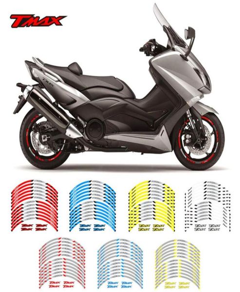 Nuevo Adhesivo para rueda de motocicleta de alta calidad, 12 Uds., aplique de llanta reflectante a rayas para Yamaha TMAX 500 5307227239