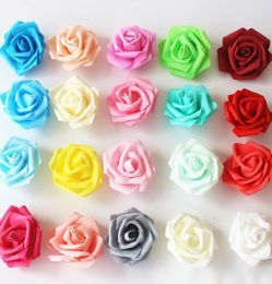 Nouvelle haute qualité 200 pièces 6 cm mousse Rose têtes fleurs artificielles têtes de mariage décoration fleur blanche head3740582