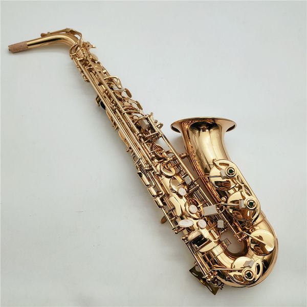 Nuevo modelo original de alta calidad 767GL E-flat saxofón alto profesional oro tallado profundo teclas de concha de gama alta saxo alto