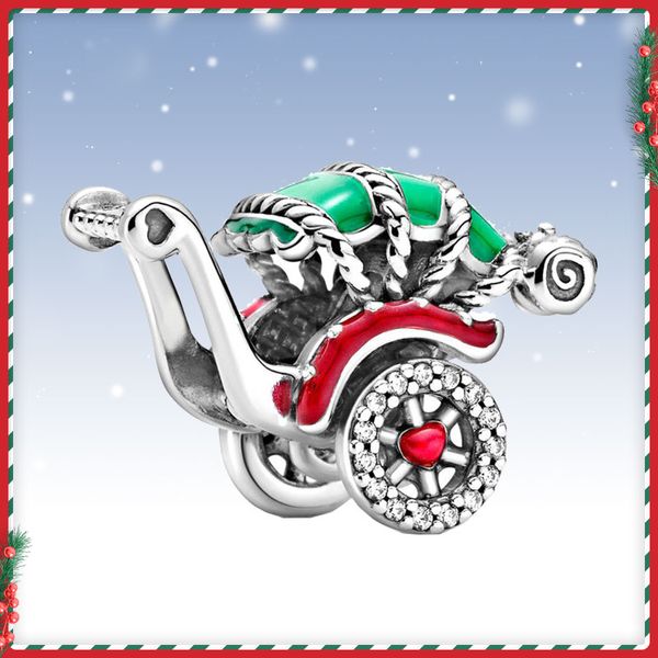 Nouveau Haute Qualité 925 Argent Designer Charms Pendentifs Père Noël Cerf Jingle Bell Arbre De Noël Charme Perles Fit Original Pandoras Bracelet Collier Bijoux Cadeau