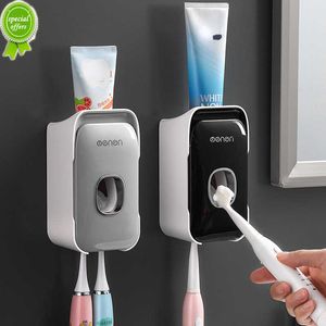 Nouveau distributeur automatique de dentifrice de haute qualité presse-agrumes avec porte-brosse à dents ensembles d'accessoires de salle de bain fixés au mur