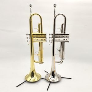 Nueva trompeta profesional B-flat de alta calidad, tono dorado, trompeta, instrumento de latón, boquilla de trompeta profesional