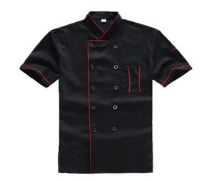 Nouveau restaurant noir de haute qualité El Chef Jacket ShortSleeve Cook Suit Man Woman Work Wear Uniforme Coat Food Services 8027231