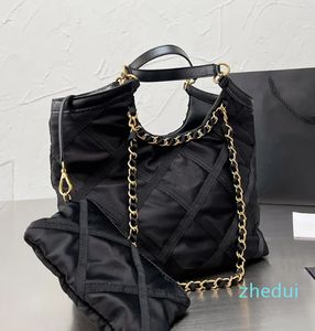 Nuevo Bolsos de mano negros de alta calidad, bolso de compras acolchado de nailon de gran capacidad, bolso de mano para mujer, bolso