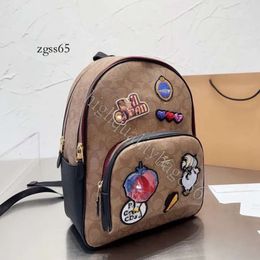 NIEUWE HOGE KWALITEIT Designer Backpack Men and Women Fashion Backpack Book Tas Classic Old Flowers Drawring Clip Open en Close Jacquard Leather Schoolbag Backpac 330