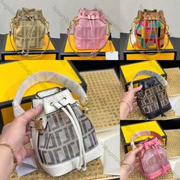 New high quality designer bag Woman Bucket bag luxury handbag presbyopia logo Embossed pattern drawstring Removable shoulder strap calfskin Crossbody bag