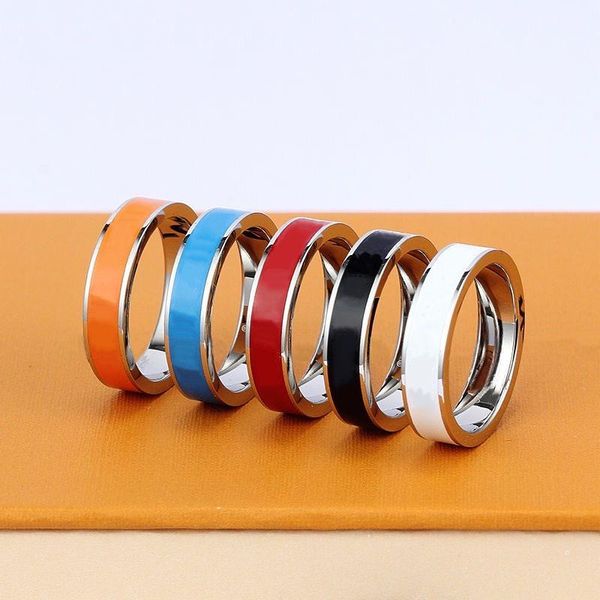 Nouveaux anneaux de bande d'acier de titane de concepteur de haute qualité bijoux de mode hommes simples bague moderne dames cadeau1