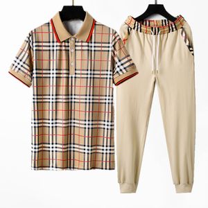 Nieuwe hoogwaardige designer trainingspakken Geborduurd bijenpolo T-shirt + broek Heren-/dameskleding Kleur stiksels Printoverhemd Pak Casual broek Polo T-shirt Luxe set