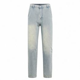 Nuevos modelos explosivos de alta calidad Cómodos Street Straight Slim Jeans de color sólido Cintura semielástica Secti 3XL J6FX #