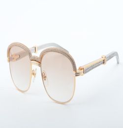 Nouvelles lunettes de soleil diamant plein cadre de haute qualité à la mode atmosphère haut de gamme lunettes de soleil à verres miroir en métal diamant 1116726433692