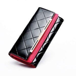 Echte koeienleer Lange vrouwen Designer Wallets Lady Clutchs vrouwelijke mode casual telefoon portemonnees NO28