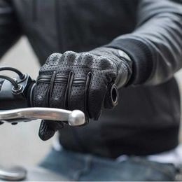 Nouveaux gants d'équitation de course en peau de chèvre de haute qualité MX gants de motocross écran tactile respirant gants de moto en cuir véritable homme H1022