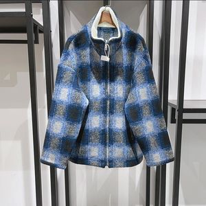 Nouvelle haute qualité Isabels Mélange de laine surdimensionnée Veste femme marque desinger lâche Marant bleu manteaux de laine vestes femmes chaudes filles vêtements d'extérieur