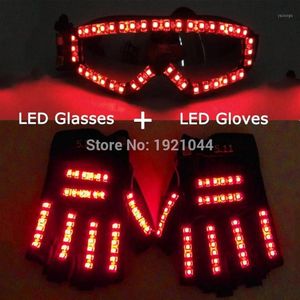 Nieuwe Hoge Kwaliteit LED Laser Handschoenen LED Light up Bril Bar Show Gloeiende Kostuums Prop Party DJ Dansen Verlichte Suit1243i