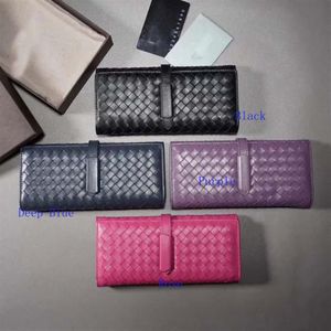 Nueva cartera continental larga de alta calidad hecha a mano de piel de cordero para mujer cartera duradera de piel de becerro bi-fold Wallet moda 313u