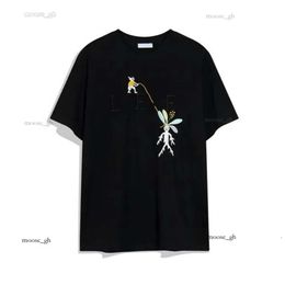 NOUVEAU créateur pour hommes de haute qualité T-shirt Mui Mui Women Femmes 3D Broidered Graphic Tee Double Yarn Cotton T-shirts Couple Vêtements 506
