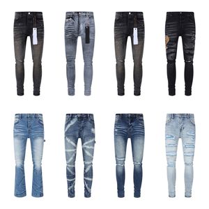 Nouveau Haute qualité hommes violet jean créateur jean mode en détresse déchiré Denim cargo pour hommes haute rue mode jean