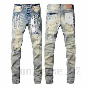 Nieuwe Hoge kwaliteit Paarse Jeans voor Mannen Designer Jeans Mode Verontruste Ripped Denim cargo Voor Mannen High Street Fashion blauwe Jeans dames Heren rock revival JeansXBMS