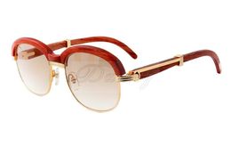 Lunettes de soleil leggings naturels de haute qualité, lunettes de soleil haut de gamme à monture complète en bois 1116728 Taille: 60-18-135mm