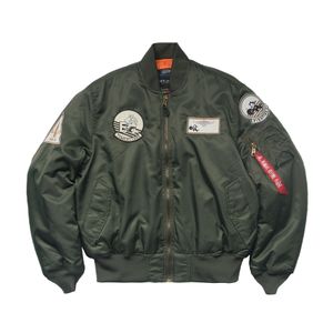 Nieuwe hoogwaardige gewatteerde vintage Air Force pilot epaulette jas en overall honkbaljas geborduurd MA-1 jas