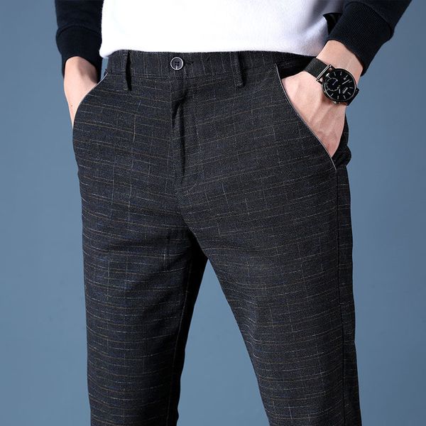 Nuevos pantalones de alta calidad Hombres Moda Pantalones casuales Hombres Traje de negocios recto Pantalones Marca Pantalones para hombre Tamaño 38 201110