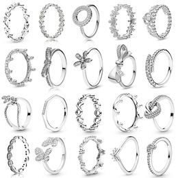 Nieuwe Populaire 925 Sterling Zilveren Ring Lege Liefde Boog Bloem Party Vermiculiet Pandora Mevrouw Sieraden Mode Accessoires Gift