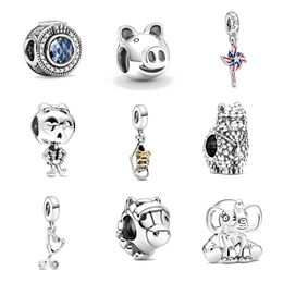 Nouvelle qualité populaire 925 STERLING Silver Elephant Camel Stéthoscope Heart Pendant Perle DIY Fit Bracelet de charme Pandora Pandora pour femmes Accessoires de mode