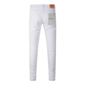 NIEUW HOOG KWALITEIT Purple Brand 1 1 2024 Slim Fashion Jeans High Street White Patch Riping Jeans