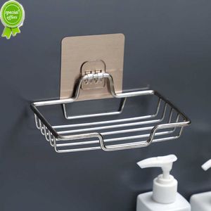 Stainless Steel Soap Dish Holder, Self-Adhesive Wall Mounted Soap Rack for Bathroom, Kitchen