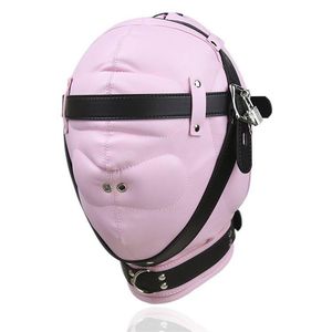 Bondage Haute Qualité Soft Faux Leather Gimp Hood Full Mask Privation Sensorielle # Q76