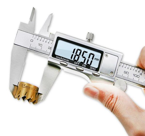 Neuer hochwertiger digitaler Messschieber aus Edelstahl, 6 Zoll, 150 mm, Breitbild-elektronisches Mikrometer, präzise Messwerkzeuge9658243