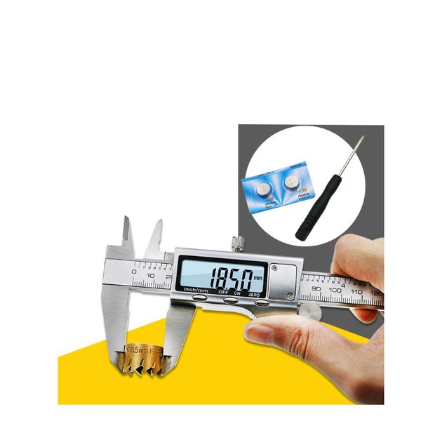 Nuevo calibrador vernier digital de acero inoxidable de alta calidad, micrómetro electrónico de pantalla ancha de 6 pulgadas y 150mm, herramientas de medición precisa