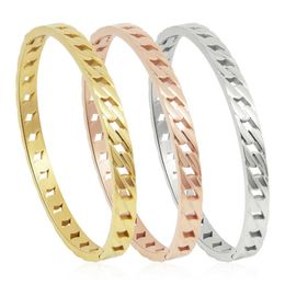 Nieuwe Hoge Kwaliteit Roestvrijstalen Holle Armband Love Bangle voor Dames Party Gifts Groothandel Q0719