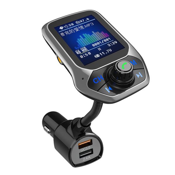 Nouveau lecteur MP3 de voiture Bluetooth T43 de haute qualité avec appel téléphonique mains libres multifonction sans fil Kit de voiture lecteur de musique chargeur transmetteur FM