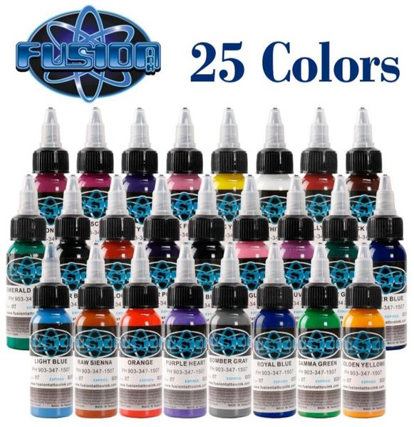 Nuevo tatuaje de alta calidad Pigmentos Fusion Tattoo Ink 25 Color 1 Oz 307324616