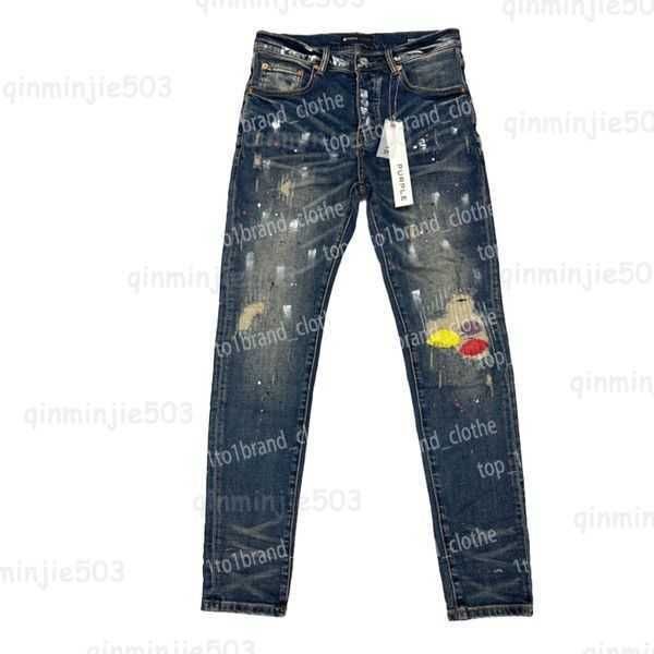 New High Quality Top Jeans Ksubi Designer Purple Jean Mens Rise Elastic Clothing Tight Skinny Fashion 1 R08N