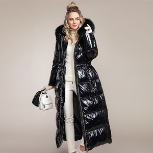 New High Quality Winter Jacket Women Thick Parka Plus Size X-Long Bio fluff Hooded Winter coat European style Warm Outwear 201103