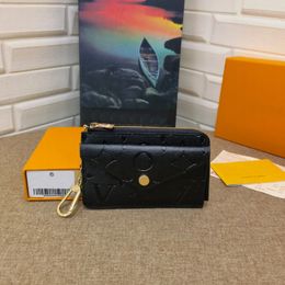 NIEUWE hoogwaardige dames designer portemonnees luxe recto verso portemonnee reliëf bloem brief kaarthouder vrouwelijke mode envelop kleine clutch tas zonder doos