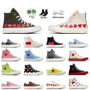 Nouveau High Top Vintage Comme Des Garcons X 1970s Designer Femmes Hommes Toile Chaussures All Star Classic 70 Chucks Taylors Low Polka Dot Flat Trainers Casual Sports Sneakers