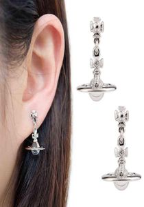 New Hip Hop Charms Rock Saturn Earring Contracted Transparent Crystal Pendant Boucles d'oreilles Femmes bijoux Party présente8723342