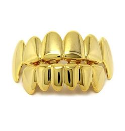 Nouveau Hip Hop Gold Teeths Grillz Top Bottom Dental Grills Mouth Punk Teeth Caps Cosplay Party Tooth Jewelry Set9310126