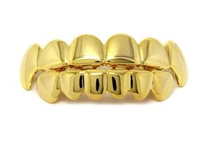 Nouveau Hip Hop Gold Teeths Grillz Top Bottom Dental Grills Mouth Punk Teeth Caps Cosplay Party Tooth Jewelry Set8266409