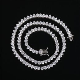 Nieuwe hiphop heren tennisketting sieraden 4MM 16inch-24inch Echte 18k vergulde diamanten ketting lange ketting met zirkoon heren 334b