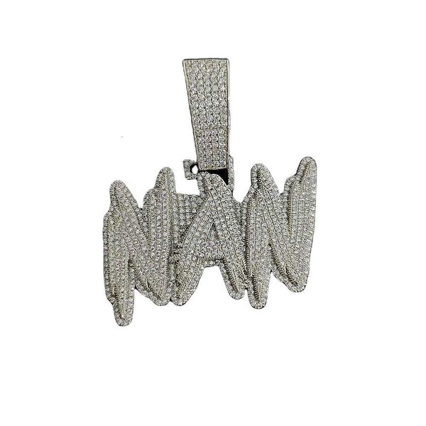 Nouveau Hip Hop anglais lettre pendentif personnalisé cuivre ensemble Zircon pendentif collier