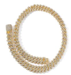 Nouveau collier hip hop 14mm Prong Cuban Link Designer Chaînes Collier Mode Hiphop Bijoux 3 Rangées Strass Glacé Colliers Fo6794352